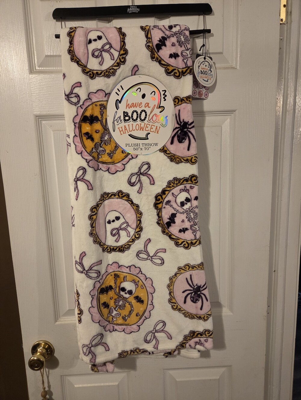 Ghosts & Skeletons Frame Style 50×70 Inch NWT Plush Throw